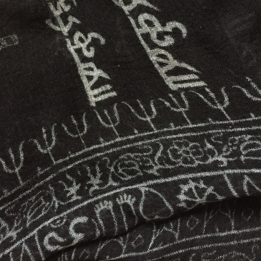 Tribal Scarf World Market black dye cheese cloth - Picture 3 of 3